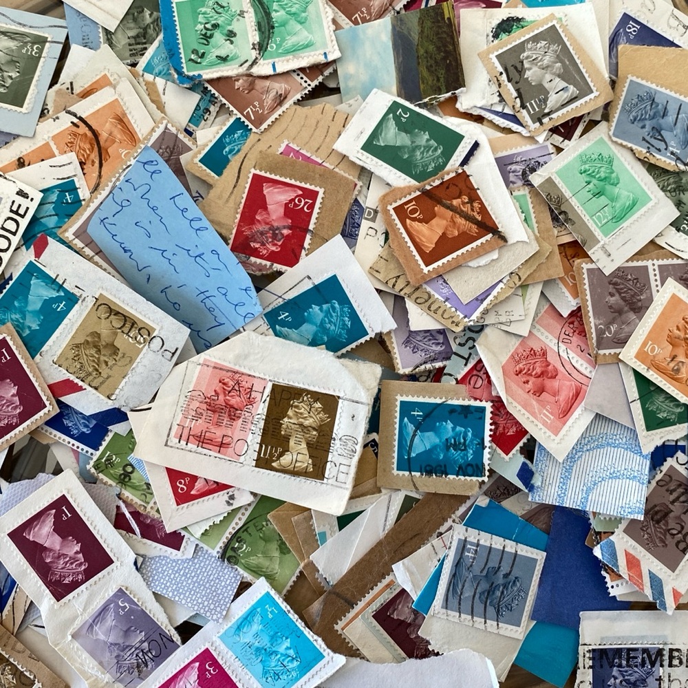 300+ Crafting QEII Postage Stamps on Paper for Arts & Crafts machins